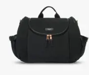STORKSAK POPPY LUXE CONVERTIBLE DIAPER BAG IN SCUBA BLACK/Rose Gold