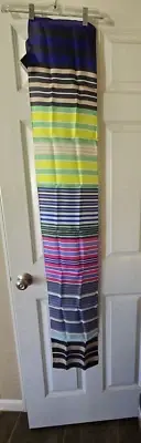 NWT Echo Designs 100% silk scarf 56x10 multicolor stripes
