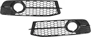 Car Accessories 2pcs Front Bumper Foglight Grille Left Right Mesh Style 4F0807681Q01C Glossy Black Compatible For Audi A6 C6 2008-2011