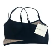 Beyond Yoga Womens Spacedye Blocked At Your Leisure Bra Black Chai S Small New