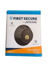 Schlage B60716 Single Cylinder Deadbolt Lock - Black First Secure