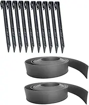 Toddmomy 1Set Garden Barrier Edging Kit Shaped Plastic Garden Edger with Ground Stakes Landscape Border for Garden Separation and Lawn Decoration