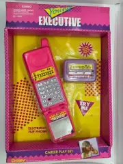 NIB 1995 Young Executive Career Play Set with Electric Flip-Phone & Beeper 90s