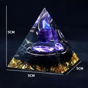 Orgone Amethyst stone Crystal Certified EMF Protection Pyramid & Quartz Energy