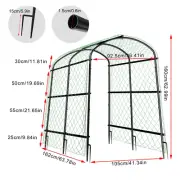 U-Shaped Garden Cucumber Trellis for Climbing Plants Support Frame with Nylon Ne