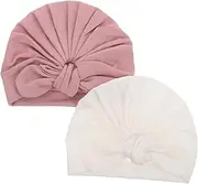 [PACKOVE] 2pcs Soft Cotton Turban Hats for Newborns Toddlers Stylish Knot Headwraps for Boy Girl for Favors Everyday Wear Sun Beanies