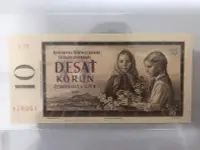 在飛比找Yahoo奇摩拍賣-7-11運費0元優惠優惠-真品古幣古鈔收藏全新捷克斯洛伐克10克朗1960年版外國紙鈔