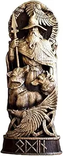 Gift Choice Nordic God Odin Figurine for Loved One Unique Style Resin Norse God Statue Figurine Idol Nordic Gods Figures