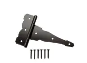 2PK 8 in. x 5.5 in. Black Decorative Gate Fence Door Tool Box Tee T-Hinges 15032
