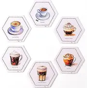 [Pintoo] Jigsaw Puzzle Wall Tile Puzzle Set Coffee Time Series - Six of 56-Piece Wall Tile Puzzles Create 3D Displays with Restickable Strips No Glue Needed [HX1162]