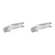 2PK Annabel Trends Animal Doorstop 62x14cm Home/Room Decoration Playful Cat Grey