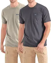 [Wrangler] T-Shirt Big and Tall - 2 Pack Short Sleeve Cotton Tee with Chest Pocket