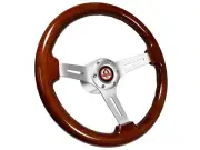 1964-67 Ford Mustang GT500 6-Bolt Brush Mahogany Wood Steering Wheel Kit, GT500 (for: Ford)