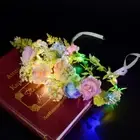 Glow Headband LED Light Hairband LED Headpiece Light Up Flowers Wreath Headdress