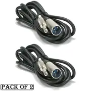 2x 10Ft XLR 3Pin Male Jack to 1/4" 6.35mm Mono Male Plug Microphone Mic Cable