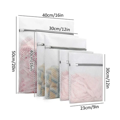 5Pcs Mesh Laundry Bags with 3 Sizes Durable Honeycomb Mesh Laundry Bags Reusable