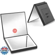 SURJIER Compact Mirror, 1X/3X Magnification Travel Makeup Mirror with Lights,