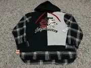 NEW Star Wars Hoodie Adult Medium Black Darth Vader Storm Troopers Plaid Disney