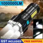 1000000LM Super Bright High Powered Torch Led Flashlight USB Rechargeable Light