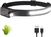 LED Headlamp, USB Rechargeable Headlamp Motion Sensor for Adults & Kids, 230°