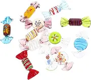 [NUOBESTY] 12Pcs Vintage Murano Style Glass Sweets Candy Ornaments Set for Home Party Wedding Christmas Festival Decorations (Random Style)