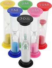 Abaodam 12pcs Colorful Hourglass Timer Set for Educational Sand Clocks for Brushing Teeth Cooking and Games Creative Plastic Timers Six