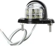 Universal LED License Tag Light, License Plate Light Waterproof Tag Lights, Number Plate Lamp High Brightness 6 SMD White Light Replacement Accessories for Van Trailer
