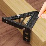 ENJOYWOOD 3D Multi-Angle Measuring Ruler Square Protractor Hole Positioning Inch/MM Imperial Metric Durable Aluminum All