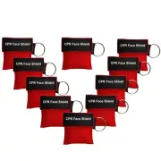 100 pcs CPR Masks Face Shield First Aid Training One Way Valve Masks Red