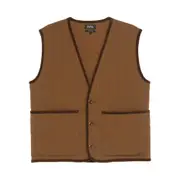 [A.p.c.] A. p.c. V-neck Quilted-pattern Gilet I NUMERIC BROWN