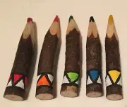 Hand Crafted Tree Branch Carved Crayons, Children's Crayola Crayons Art Supplies