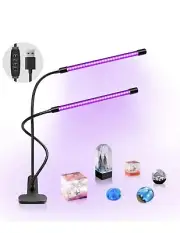 UV Black Light, 3 9 12H Timer, 10 Dimmable Levels UV Light, Dual Head 54Leds Bla