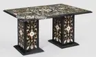 60" x 36" Black Marble coffee Table Top Inlay Work Handicraft With marble Stands
