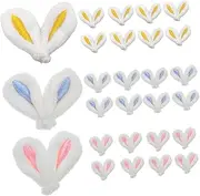 30Pcs Cute Bunny Ear Hairpin Decor for Craft Plush Hair Clip Making Accessories for Jewelry Phone Cases Scrapbooking and Creative Designs