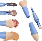 Alleyoop Multi-Tasker 4-in-1 Travel Makeup Brush – All-in-One Sponge, Eyeshadow, Eyebrow, Liner & Blush Blending for Foundation, Concealer, Powder Buildable Coverage Vegan, Dual-Ended Travel-Friendly