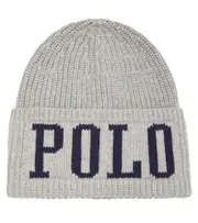 [Polo Ralph Lauren Kids] Polo Ralph Lauren Kids Logo intarsia cotton beanie Inch 16.5 grey