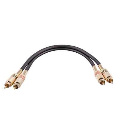 2Pcs new Universal 30cm/1ft RCA Male to RCA Male Audio Patch Cables for Speakers