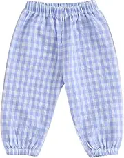 [Gaono] Toddler Baby Girl Boy Plaid Long Bloomers Harem Pants Basic Casual Summer Fall Comfy Bottoms Jogger Trousers