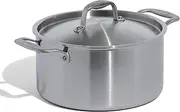 Made In Cookware - 6 Quart Stainless Steel Stock Pot With Lid - 5 Ply Stainless Clad - Professional Cookware - Made in Italy - Induction Compatible