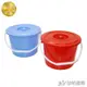 豆花桶 台灣製 顏色隨機 直徑約21.8m 高約16.5cm 附蓋 水桶 塑膠桶【TW68】