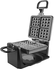 Emerio Rotating waffle iron for 4 Belgian waffles at the same time, with professional rotating function, non-stick plates, temperature control, 1000 watts, "good" tested, silver, WM-110984.4
