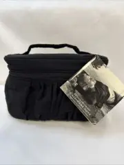 Donna Karan Cosmetics Bag Train Case Makeup Toiletries Cashmere Mist Black Tote