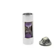 Hourglass Pin Purple Sand Working Time Keeper Lapel Pin Sand Timer Hour Glass