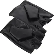 [MOBUTOFU] 1 Pair Boys and Girls Black Winter Gloves Boys and Girls Snow Gloves Half Finger for 5-13 Year Olds Comfortable