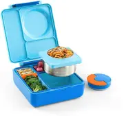 OmieBox Hot & Cold Bento Lunch Box Kids Food Storage Non Toxic Container - Blue