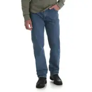 New Rustler by Wrangler Men's Regular Fit Straight-Leg Jeans Stonewashed Indigo