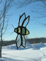 Bumble bee stained glass suncatcher