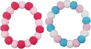 YARNOW 2Pcs Cat Puppy Dog Collar Necklace Elastic Plush Ball Ornament Lightweight Comfortable for Outdoor Activities Weddings and Parties