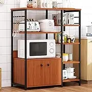 Kitchen Organizer Rack, for Kitchens with Storage Free Standing Kitchen Utility Cart Storage Shelf Organizer Utility Microwave Stands (Color : Brown, Size : 78x30x99cm)