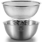 Stainless Steel Mixing Bowl and 3-Legged Colander Set, Multipurpose Kitchen B...